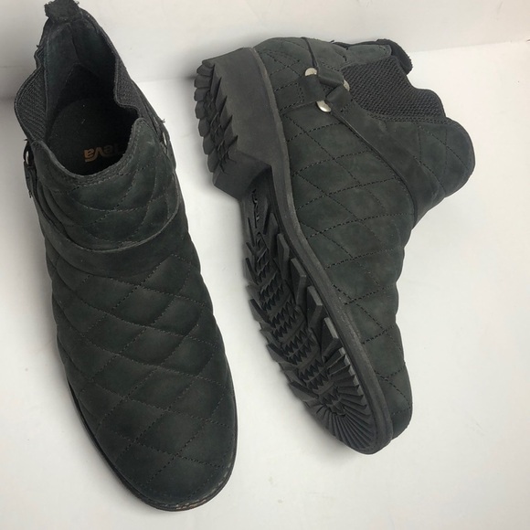 Teva Black Chelsea Da La Vina Dos Quilted Waterproof Harness Booties - Picture 3 of 9